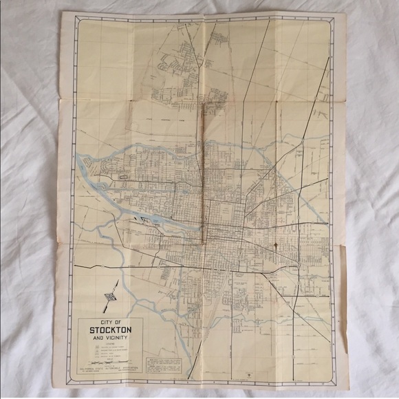 1960’s Stockton, California & Vicinity Map - Picture 2 of 8